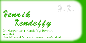 henrik kendeffy business card